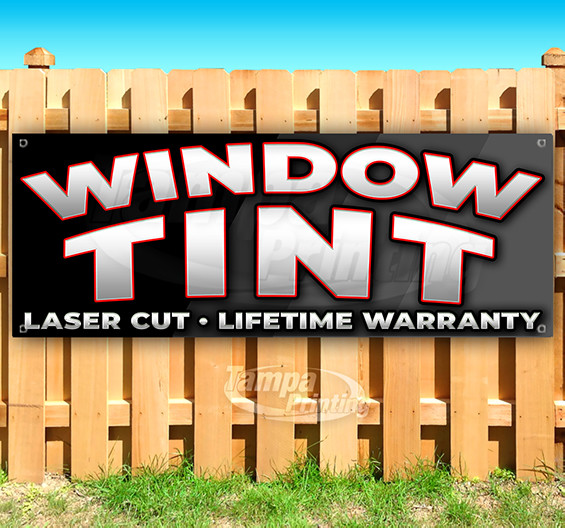 WINDOW TINT LASER CUT Advertising Vinyl Banner Flag Sign Many Sizes