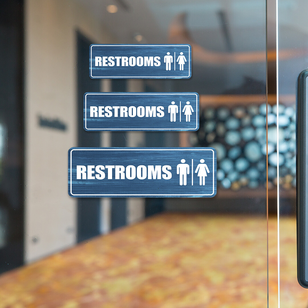 Standard Plus Restrooms Wall or Door Sign | Office Public Signage