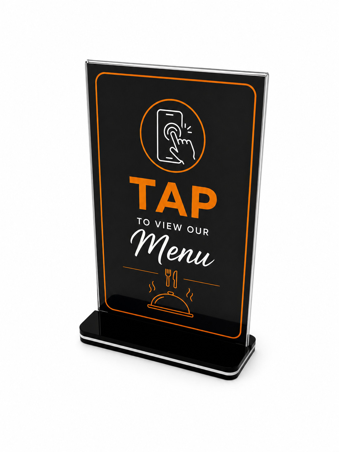 NFC Acrylic Business Sign Stand Tap to Open Reviews Social Media Menu Ntag213