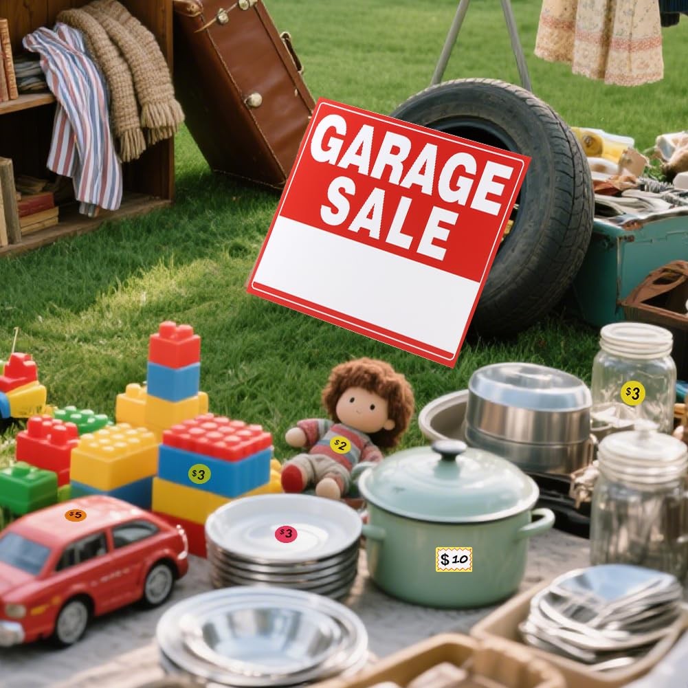 5 Pack 17×13 Inch Double Sided Corrugated Plastic Yard Garage Sale Signs