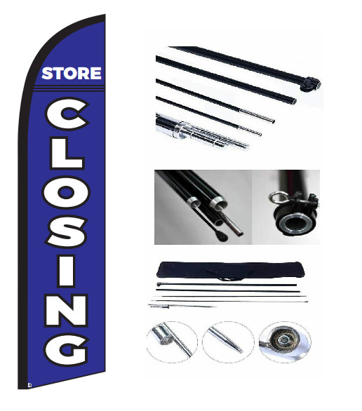 STORE CLOSING ~ Windless Feather Flag ~ includes Pole & Ground Stake