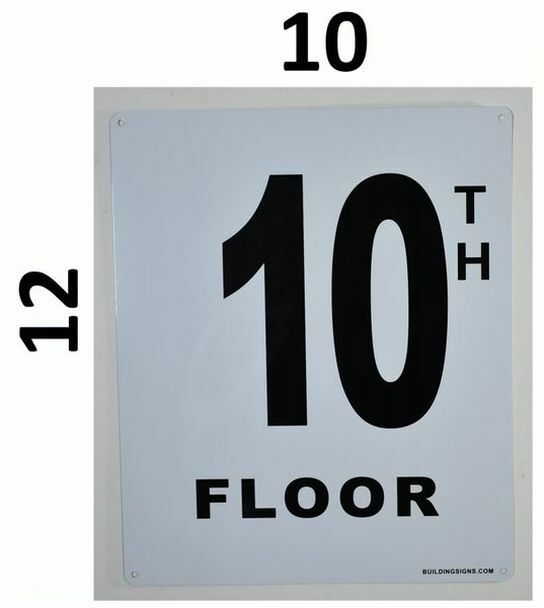 10th Floor Sign (White, Rust Free , 10X12)-Grand Canyon Line–REF24-1027