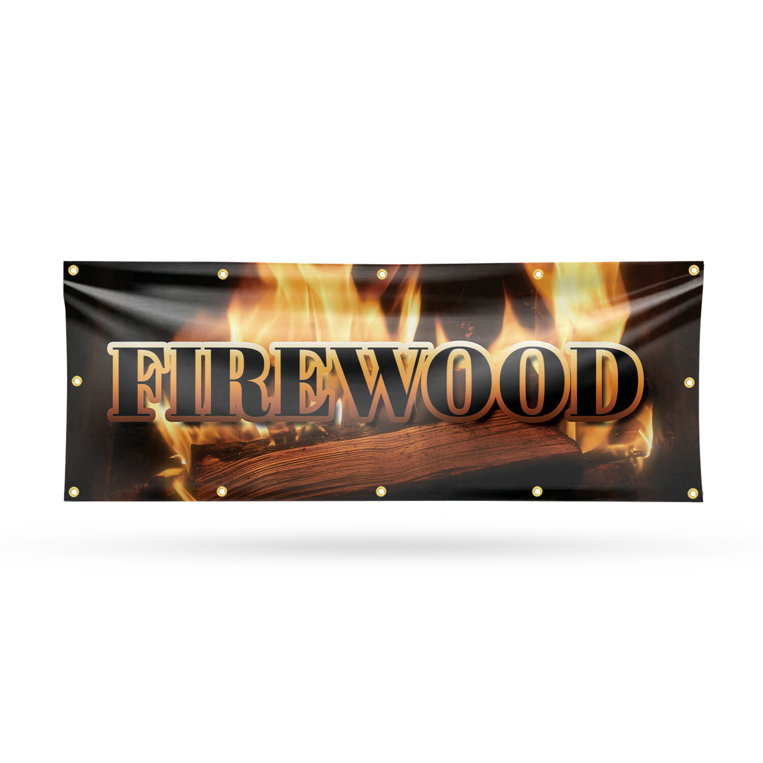 Firewood 13 oz Vinyl Banner Sign with Metal Grommets Heavy-Duty Single-Sided