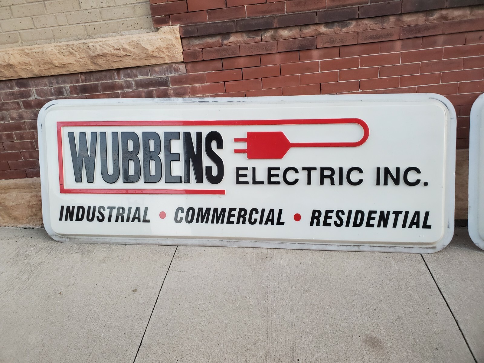 2 sides 97&Prime; plastic sign wubbens electric inc industrial commercial residential