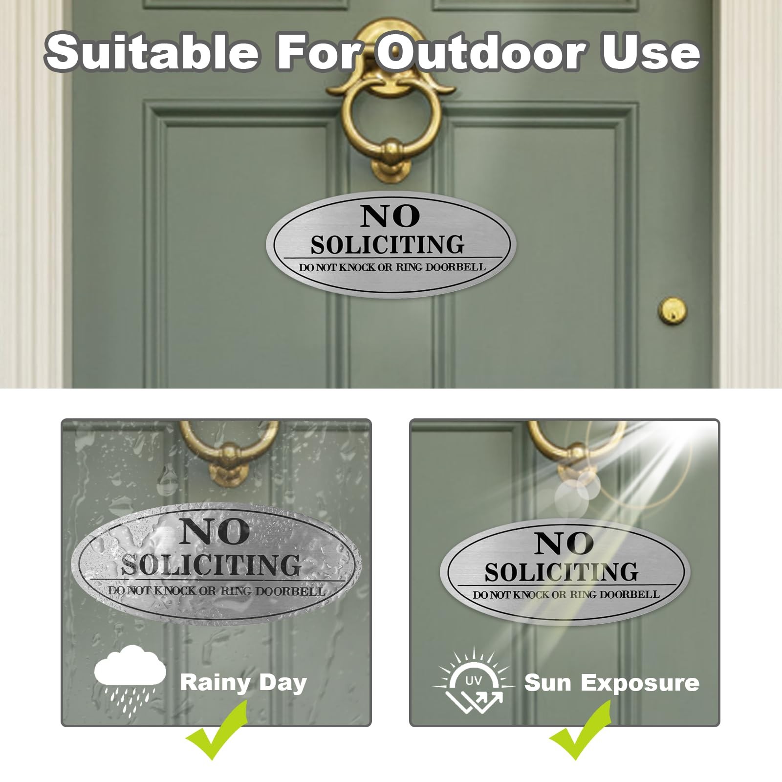 No Soliciting Sign with Magnets for House Garage Metal Front Door Mailbox