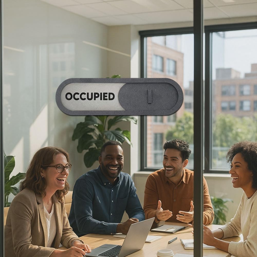 Vacant Occupied Slider Door Sign for Home Office 7.5×2.2 Inch MDF Gray