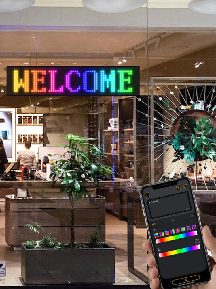 LED RGB Car Eye Sign Animation Matrix USB Panel DIY Programmable Bluetooth LED