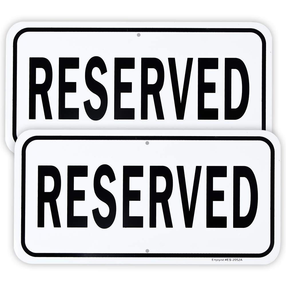 2 PCS Reserved Sign 12×6 Inch .040 Aluminum Reflective Rust Free Weather