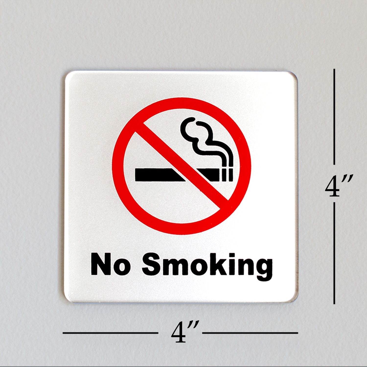 No Smoking Sign 4×4 »(Acrylic-Classic) 3M Self Adhesive for Car, Indoor, Outdoor