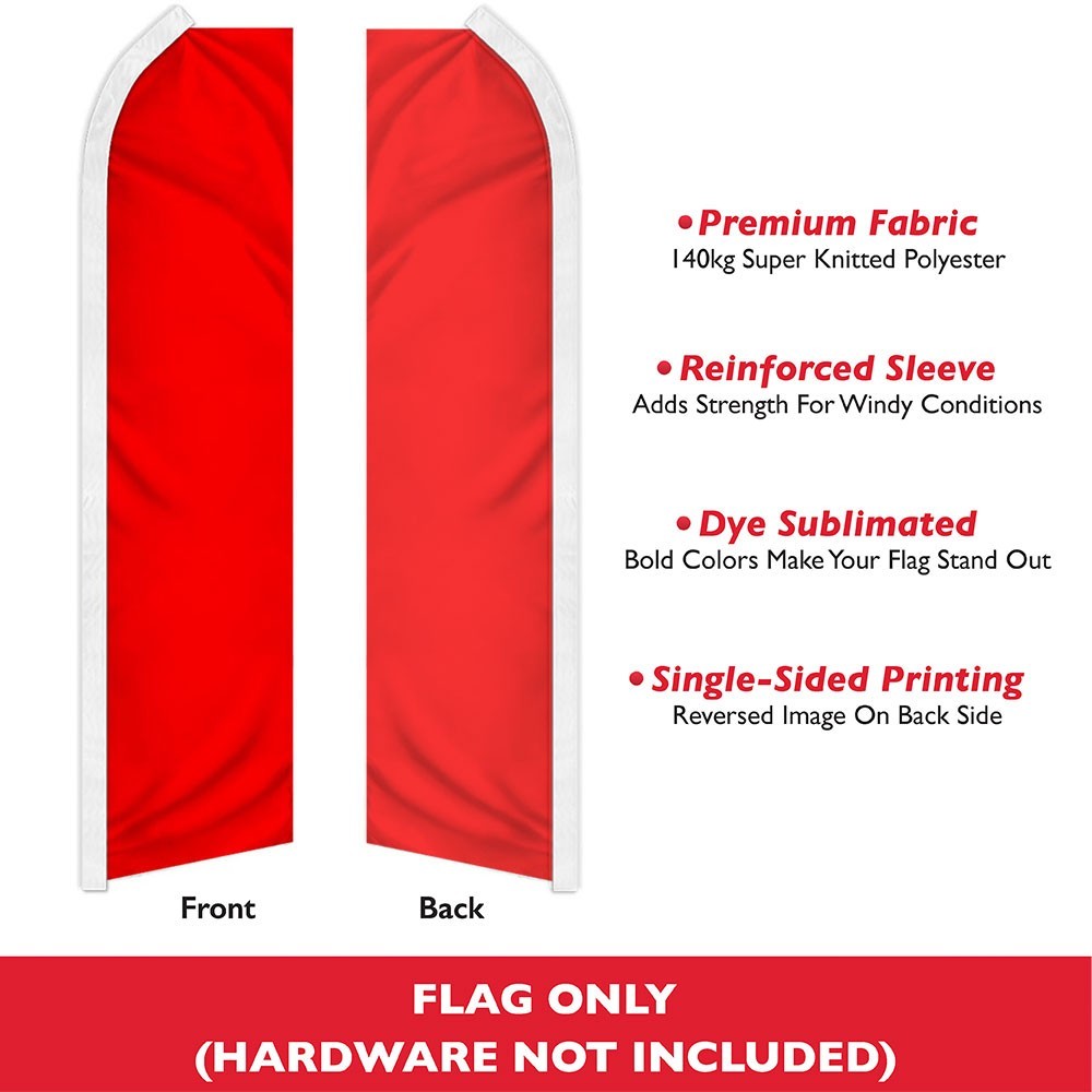 Solid Color Red Advertising Swooper Feather Flutter Flag Red Flag