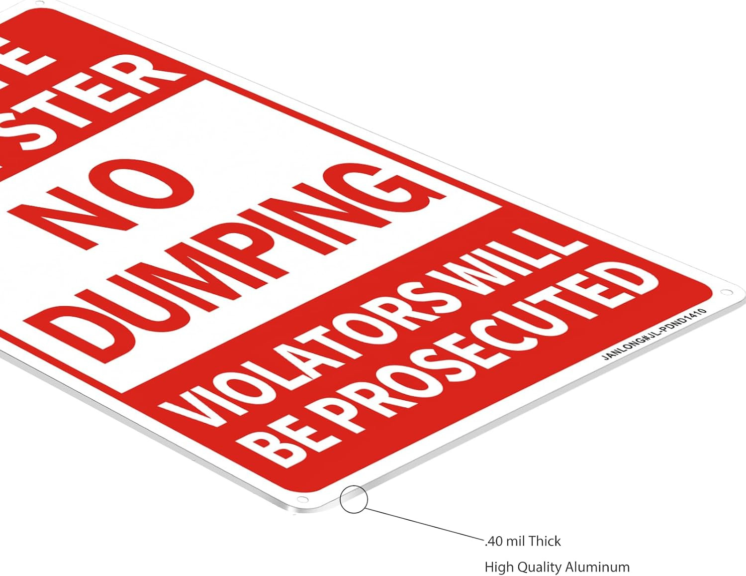 2 Pack Private Dumpster- No Dumping Sign, 14&Prime;X 10&Prime; Aluminum No