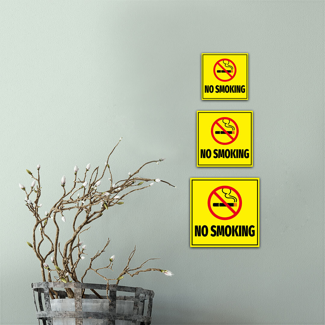 Square Plus No Smoking Wall or Door Sign | Public Health and Safety Warning
