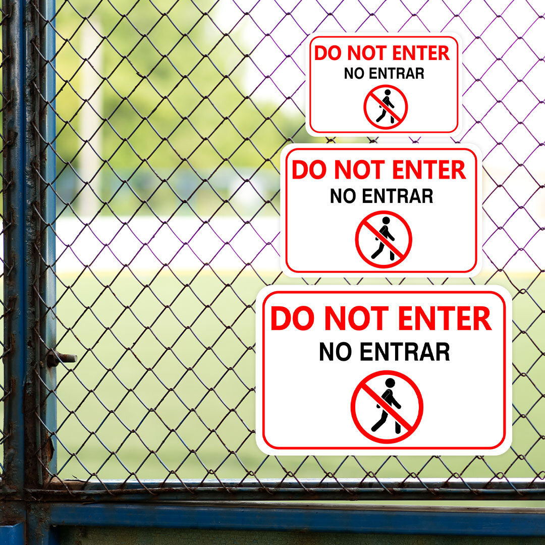 Classic Framed Plus No Entrar/ Do Not Enter Door or Wall Sign