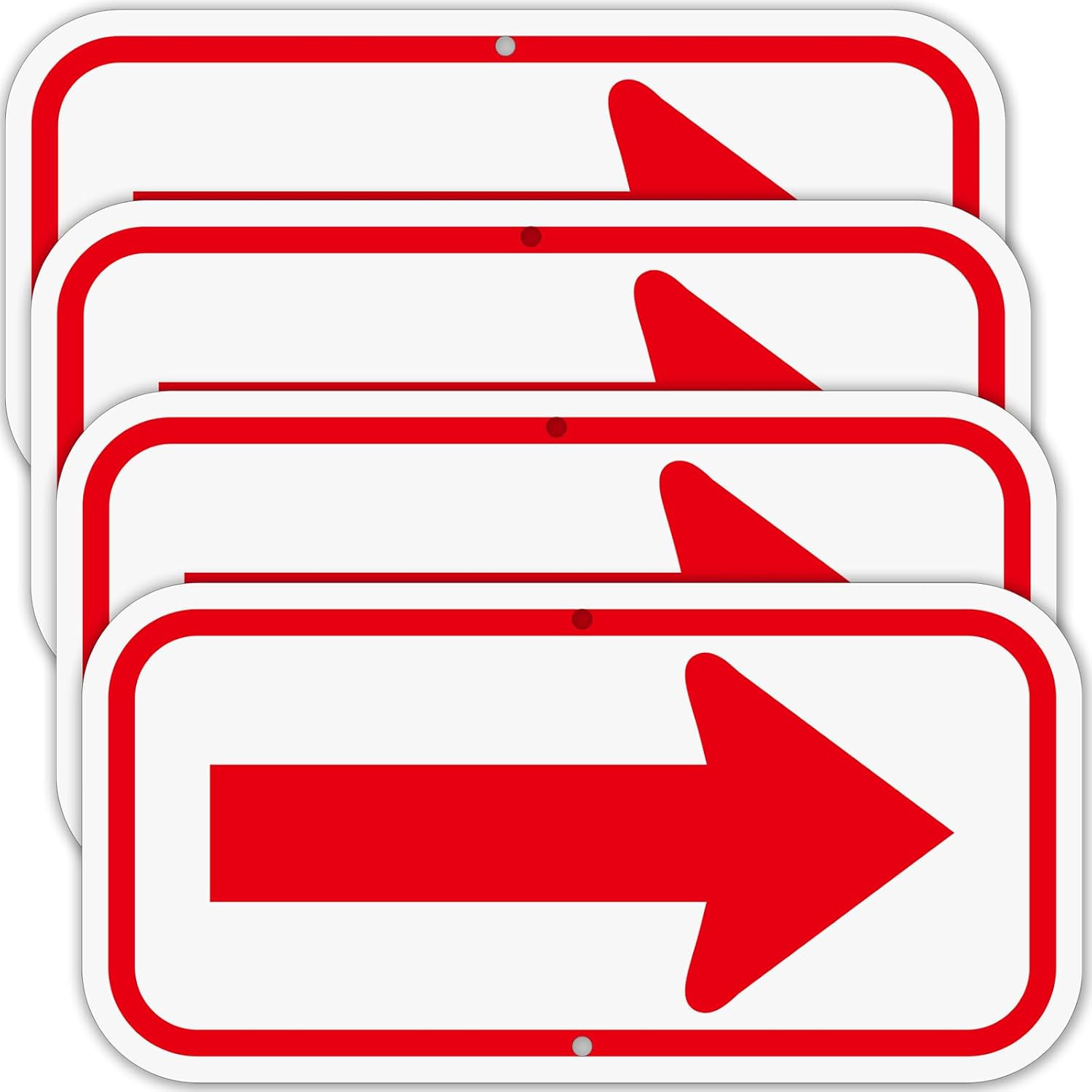 4 Pack Arrow Sign, 12×6 Inches Aluminum Reflective Arrow Signs, UV Protected,…