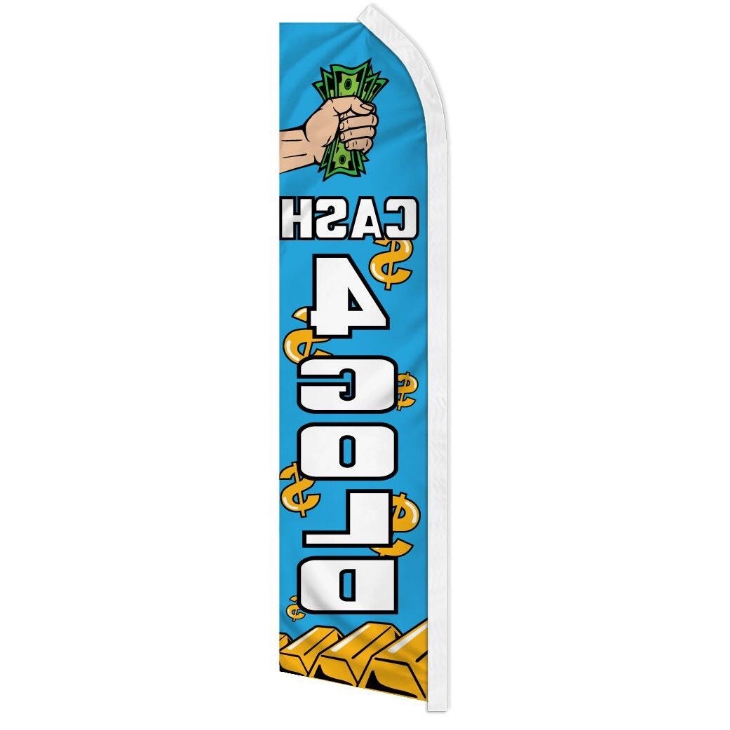 10 x « CASH 4 GOLD » advertising super flag swooper banner business sign money for