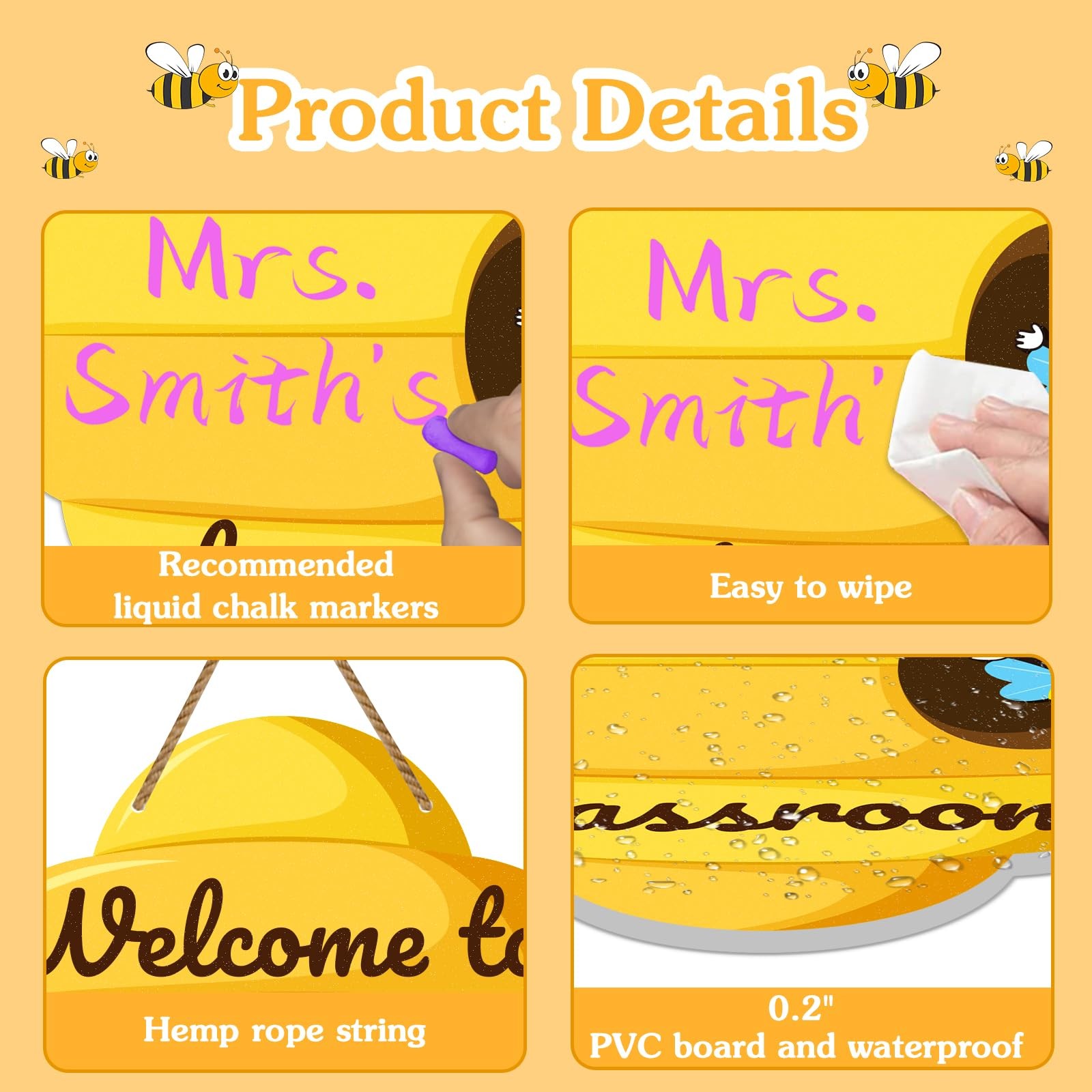 Welcome Sign for Classroom – 10 »x11.8 » Personalized Welcome to Our Class Si…