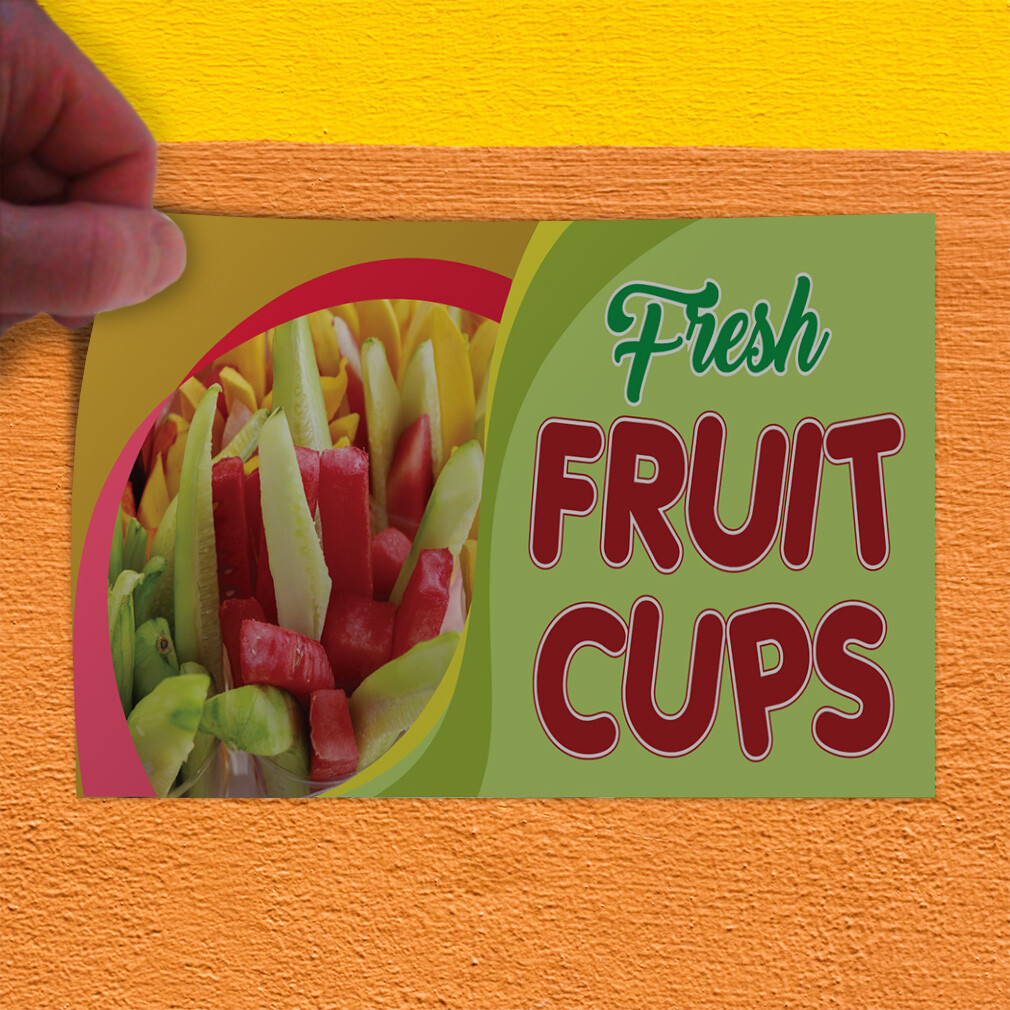 Decal Stickers Fresh Fruits Cups Advertising Printing Vinyl Store Sign Label