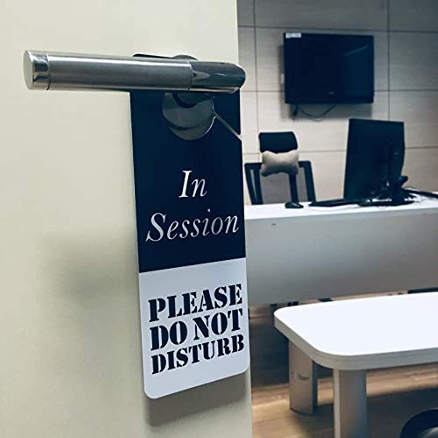 Business Design Do Not Disturb Sign – in Session, 2 Pack, Double Sided
