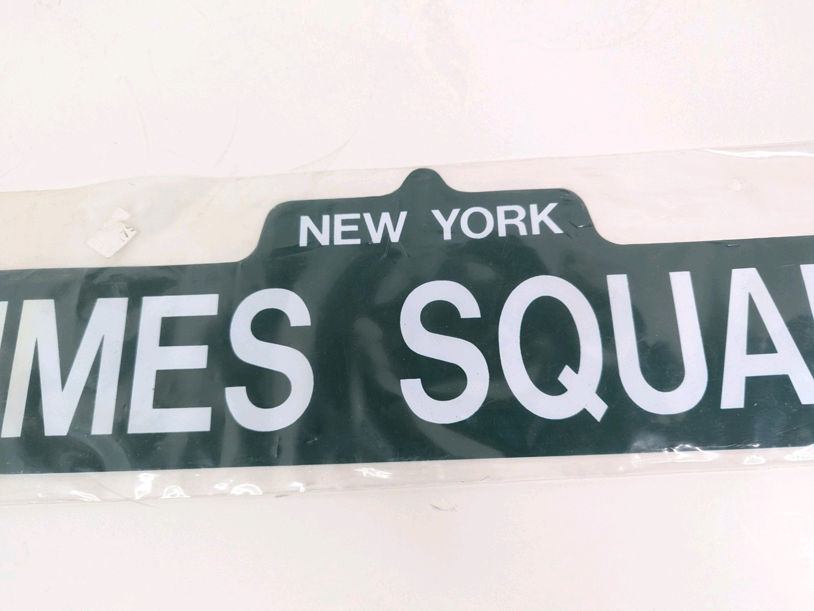 Times Square New York Street Sign Man Cave Décor Plastic Sign 4&Prime; x 18&Prime; Vtg USA