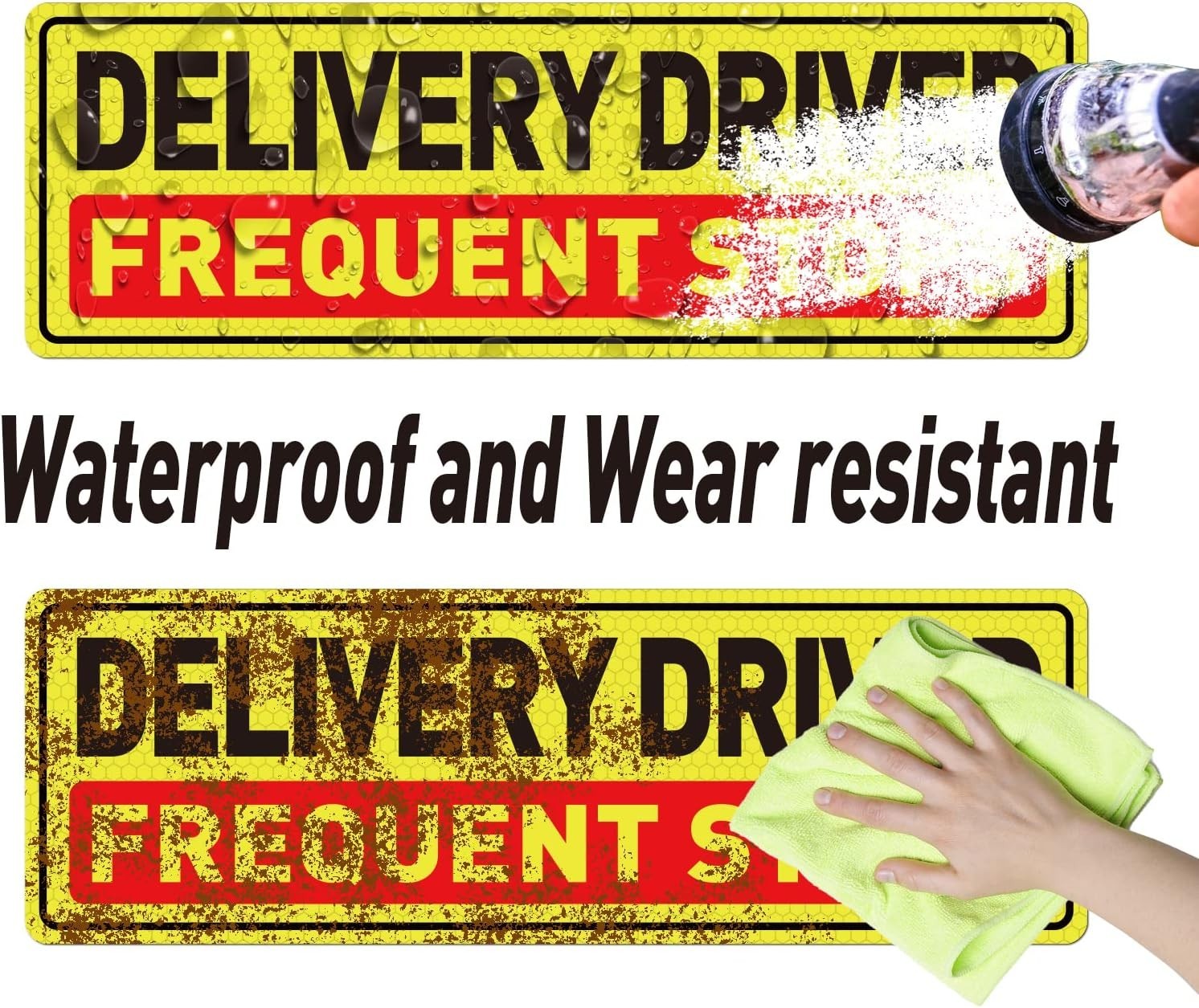 4-Pack Reflective Magnetic Delivery Warning Signs 12×4 Inches for Vehicle Safety