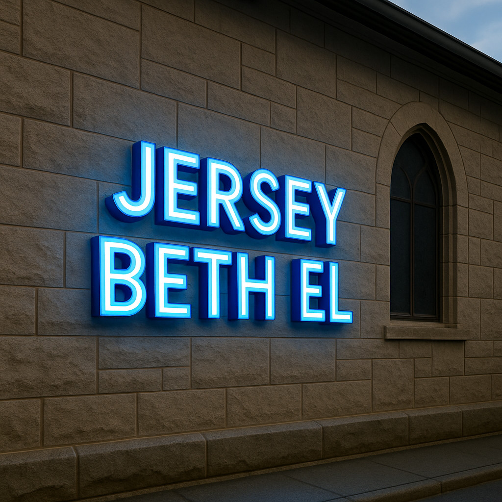 Jersey Synagogue LED Channel Letters – Custom Outdoor Storefront Sign ✡️