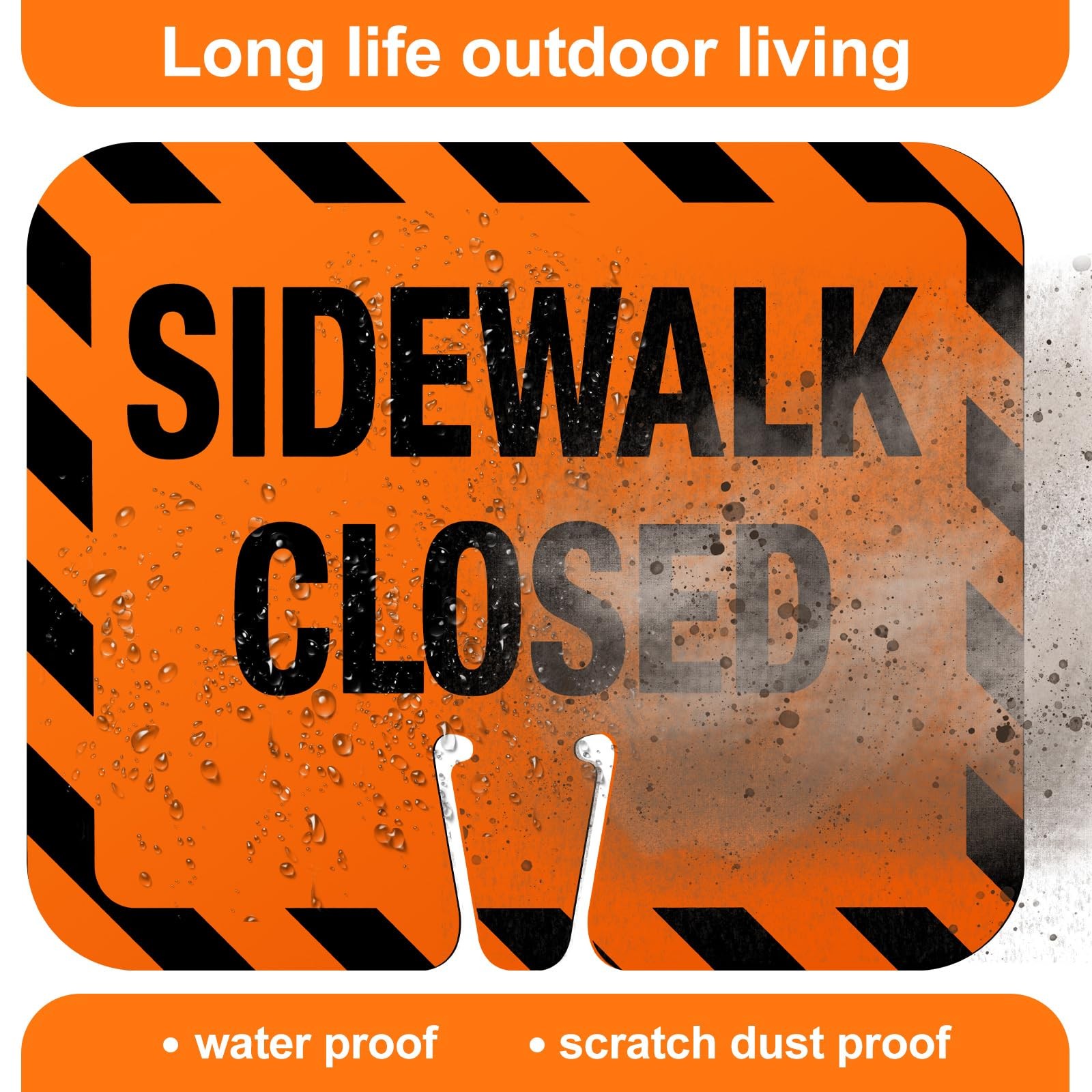 6 Pcs Plastic Sidewalk Closed Sign Bulk for Traffic Cones Top Road Warning Si…