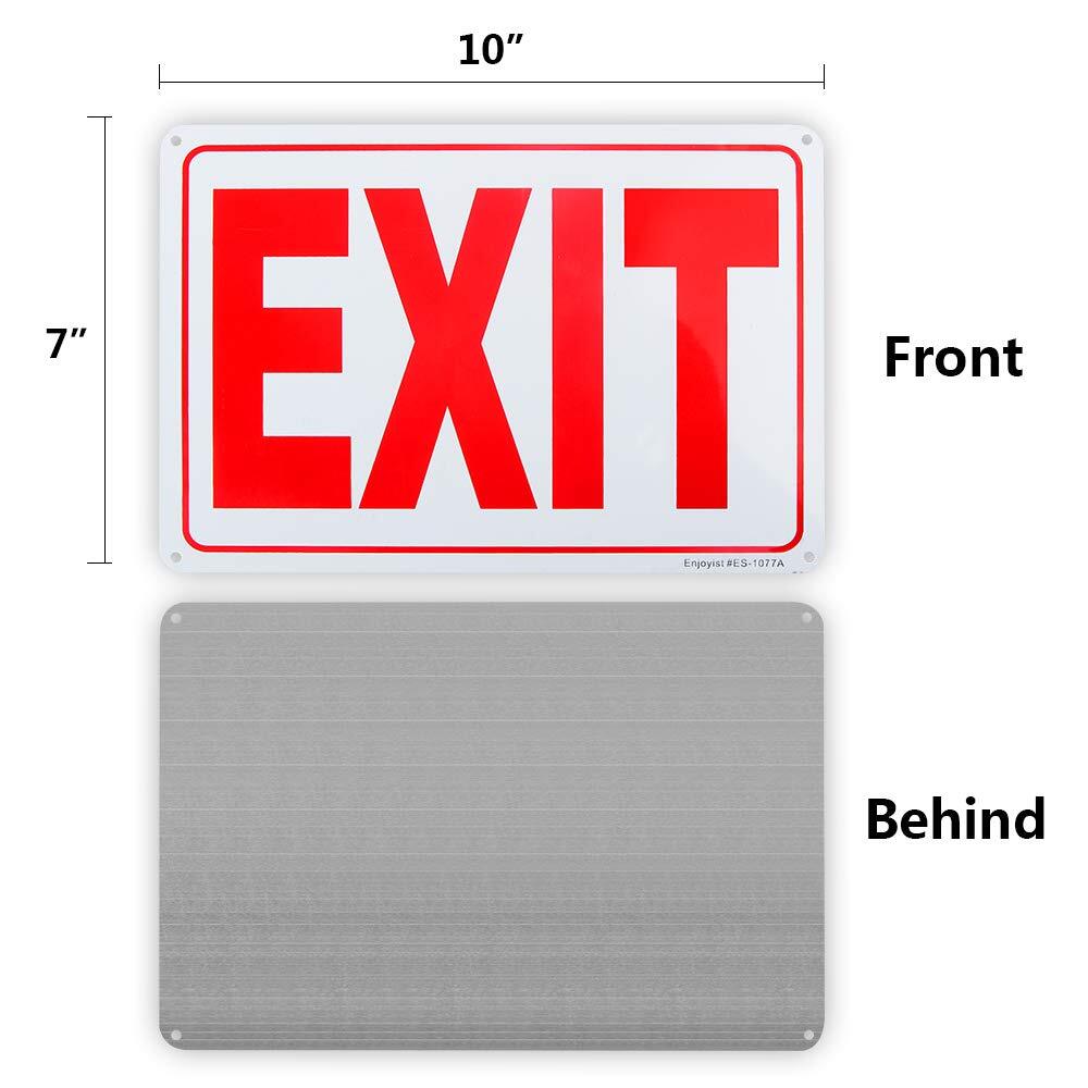 2-Pack Exit Sign 10&Prime;x 7&Prime; .04&Prime; Aluminum Reflective Sign Rust Free Aluminum-UV …