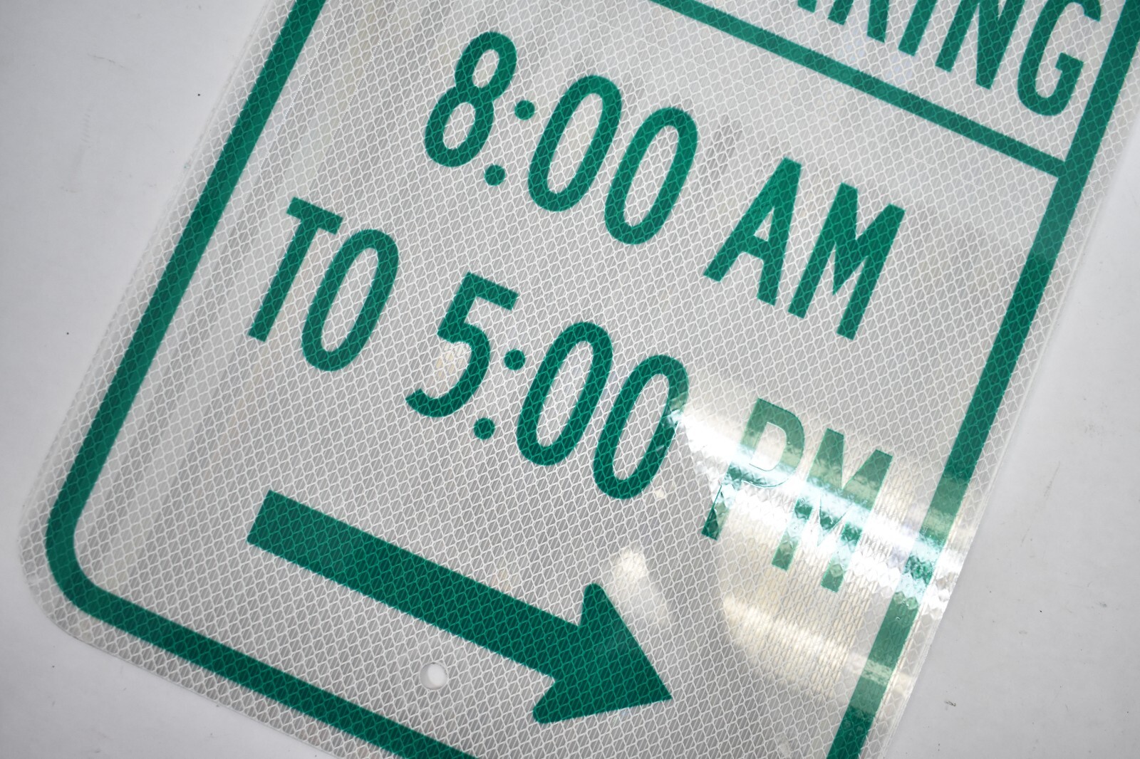 2 Hour Parking 8AM To 5PM Green/White Reflective Aluminum Sign 12&Prime; x 18&Prime;