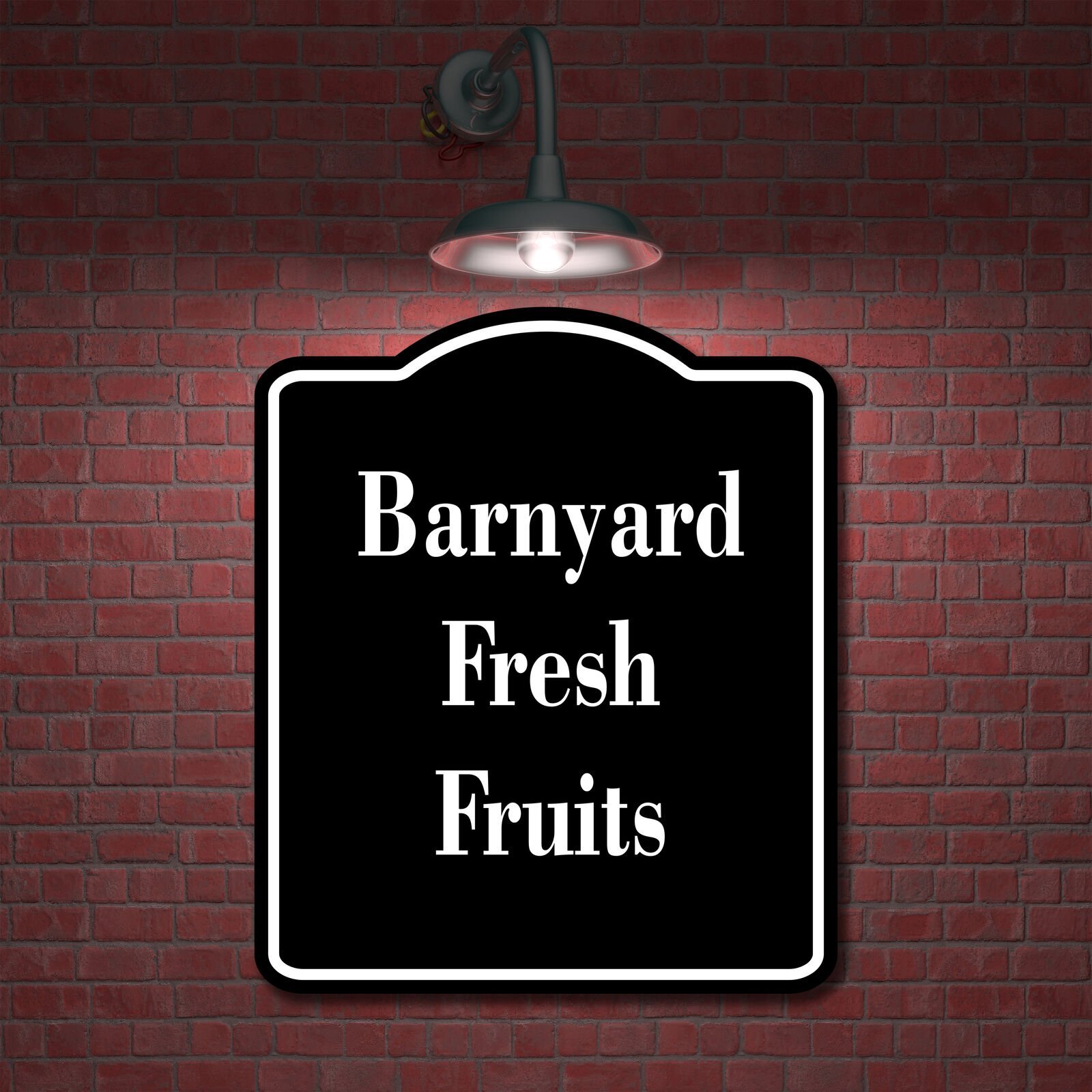 Barnyard Fresh Fruits BLACK Aluminum Composite Sign