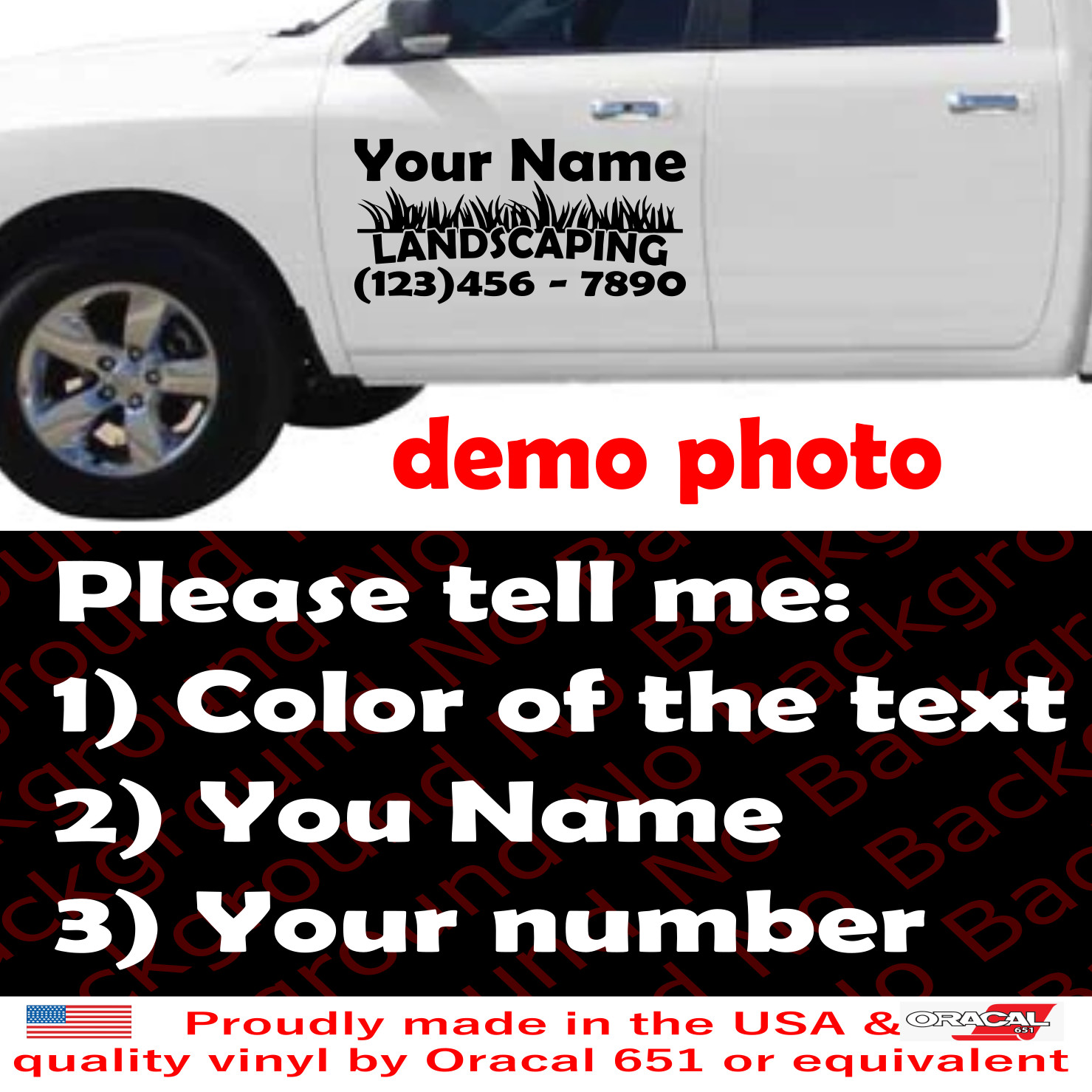 Custom Business Name Landscaping Vinyl Decal Die Cut Sticker for Trucks BS032