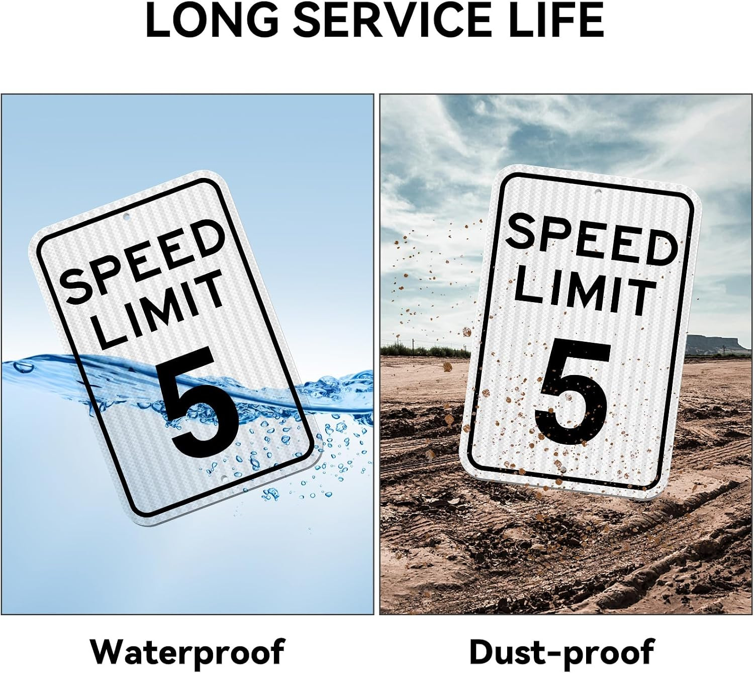 Speed ​​Limit Sign 5 MPH, Slow Down Traffic Sign, 12&Prime; (12 x 18) inch, White1