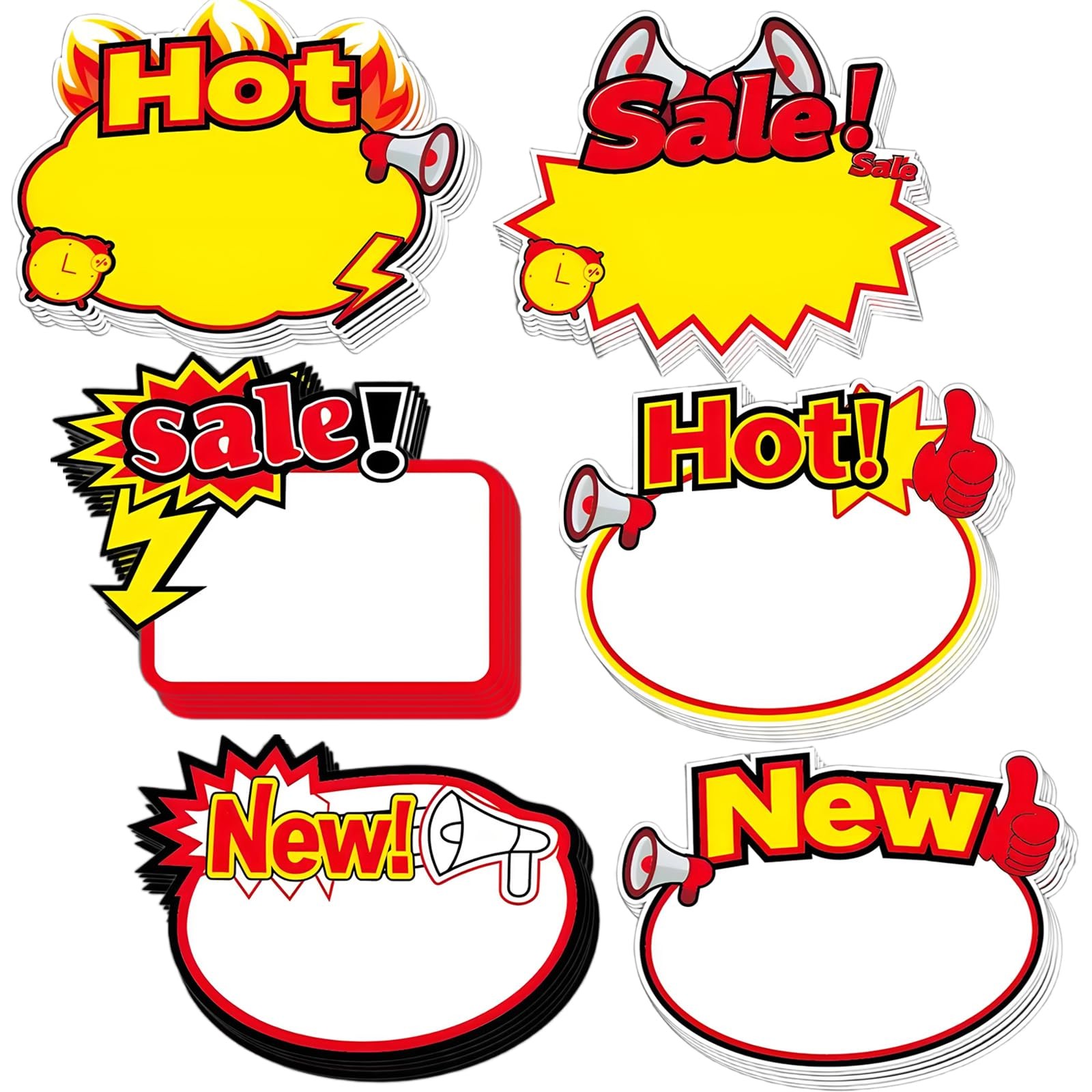 7×5.5in Burst Star Sign Cards 60 Pcs Retail Garage Sale Price Tags