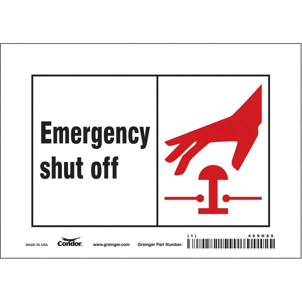 CONDOR 469H89 Safety Sign,5 in x 7 in,Vinyl 469H89