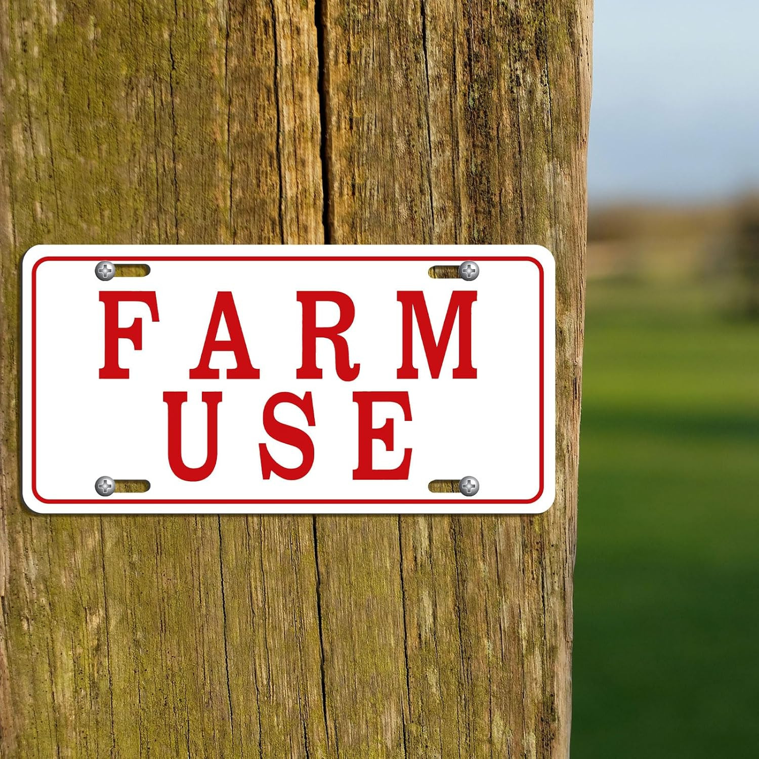 4 Pieces Farm Use ID Tag Sign 12 x 6 Inch, Aluminum Reflective Rust Free Farm Us