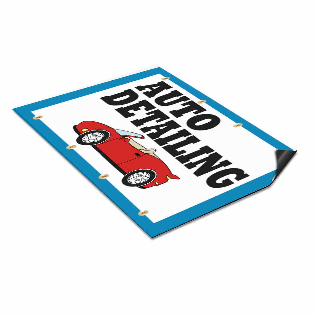 Car Magnet Set of 2 Auto Detailing White Car Car Advertising Industrial Sign
