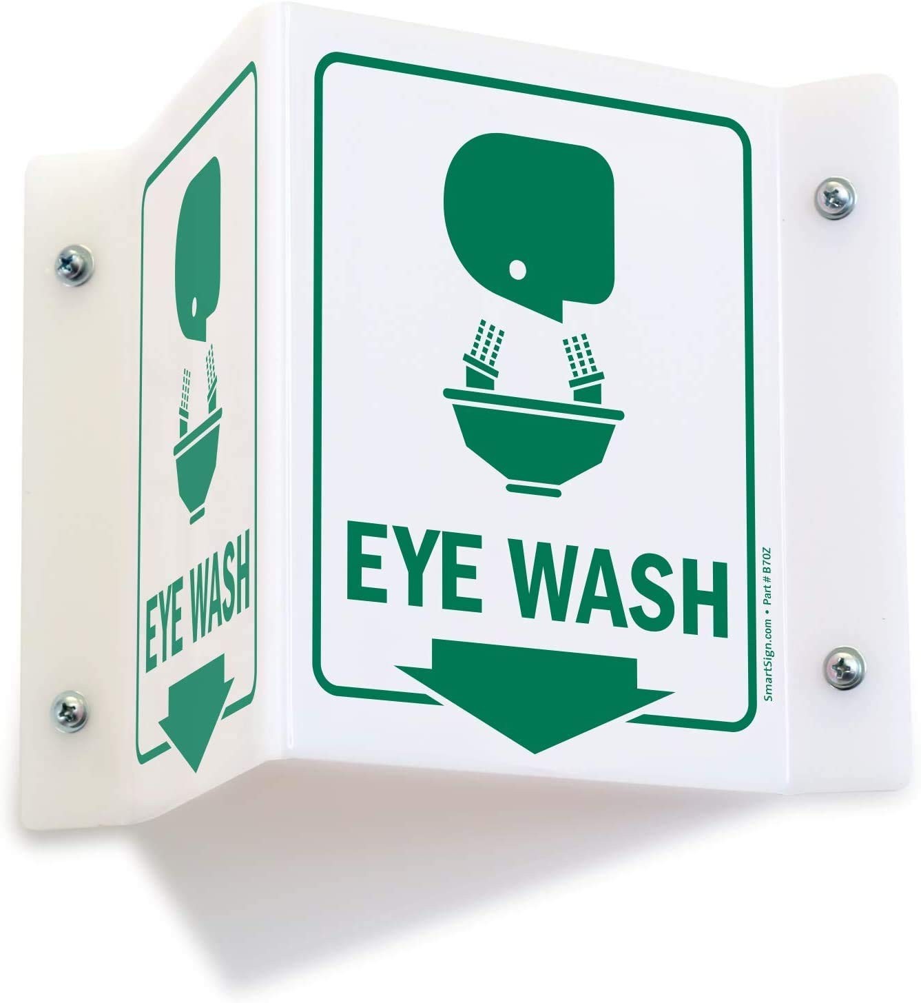 Eye Wash Projecting Sign 5×6 Inch Acrylic Safety First Aid Wall Mount Notice