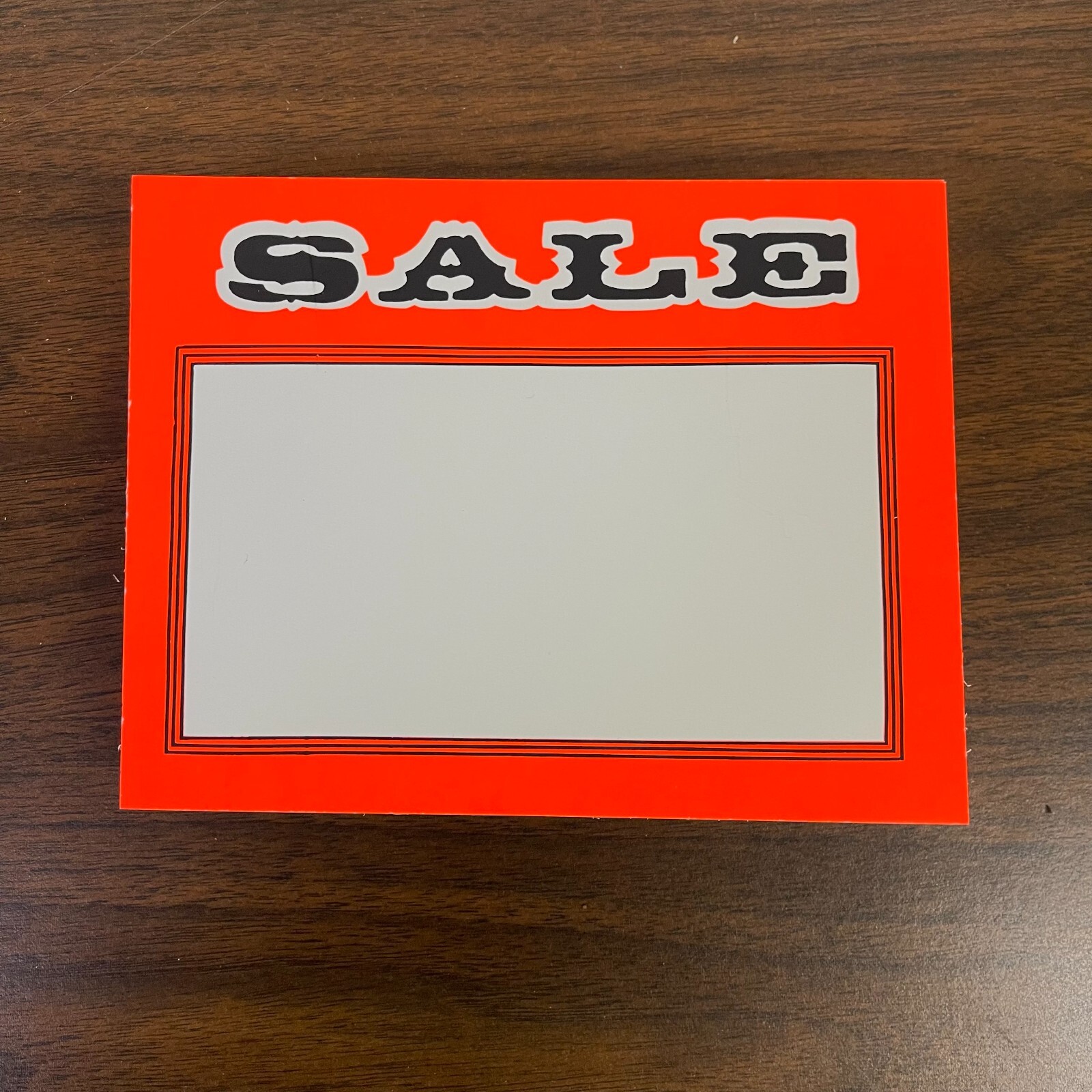 Sale RETAIL STORE SALE Price Signs Price Cards- 7&Prime;wx5.5&Prime;H-100 pieces-NEON ORANGE