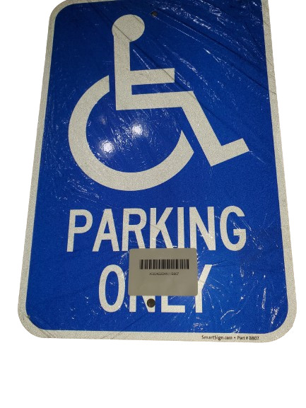 Handicap Disabled Parking Only Sign 12&Prime; x 14&Prime; Reflective ACM Engineer Grade