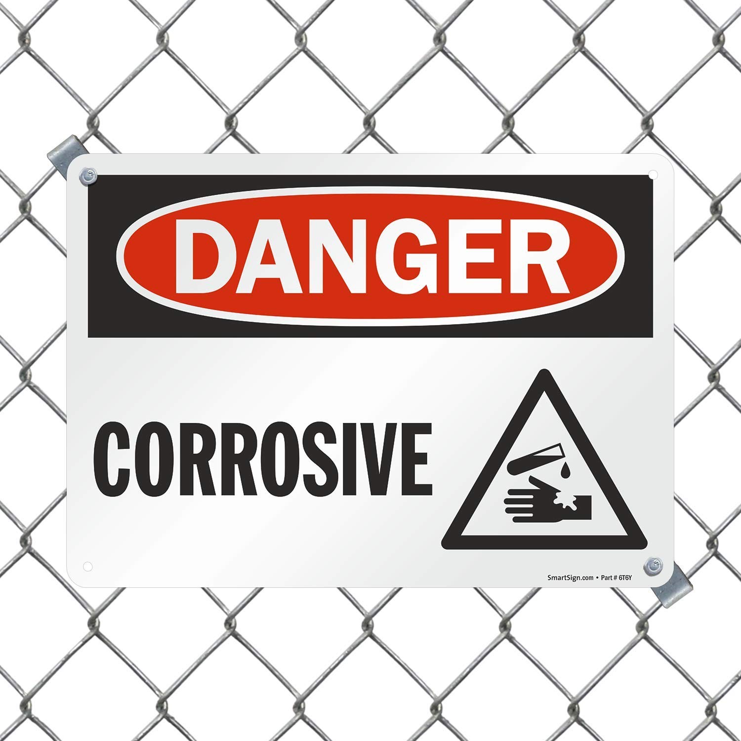 10×14 inch Danger Corrosive OSHA Metal Sign 40 mil Laminated Rustproof Aluminum