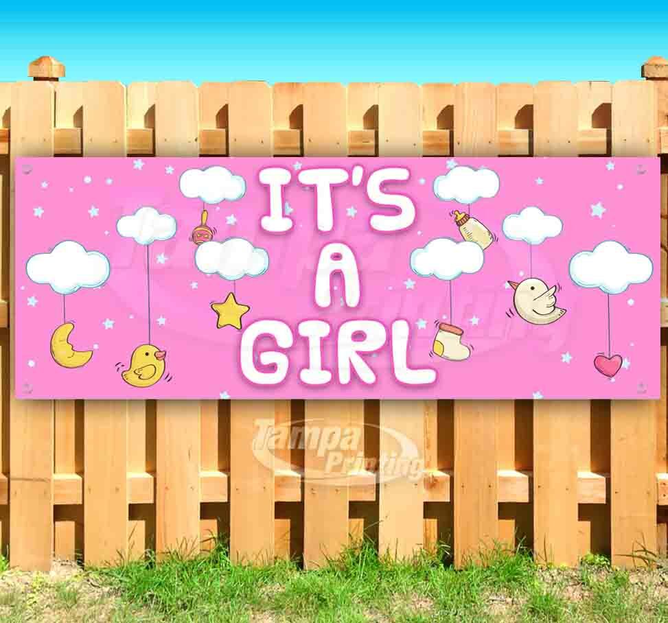 IT&rsquo;S A GIRL Advertising Vinyl Banner Flag Sign MANY SIZES BABY SHOWER