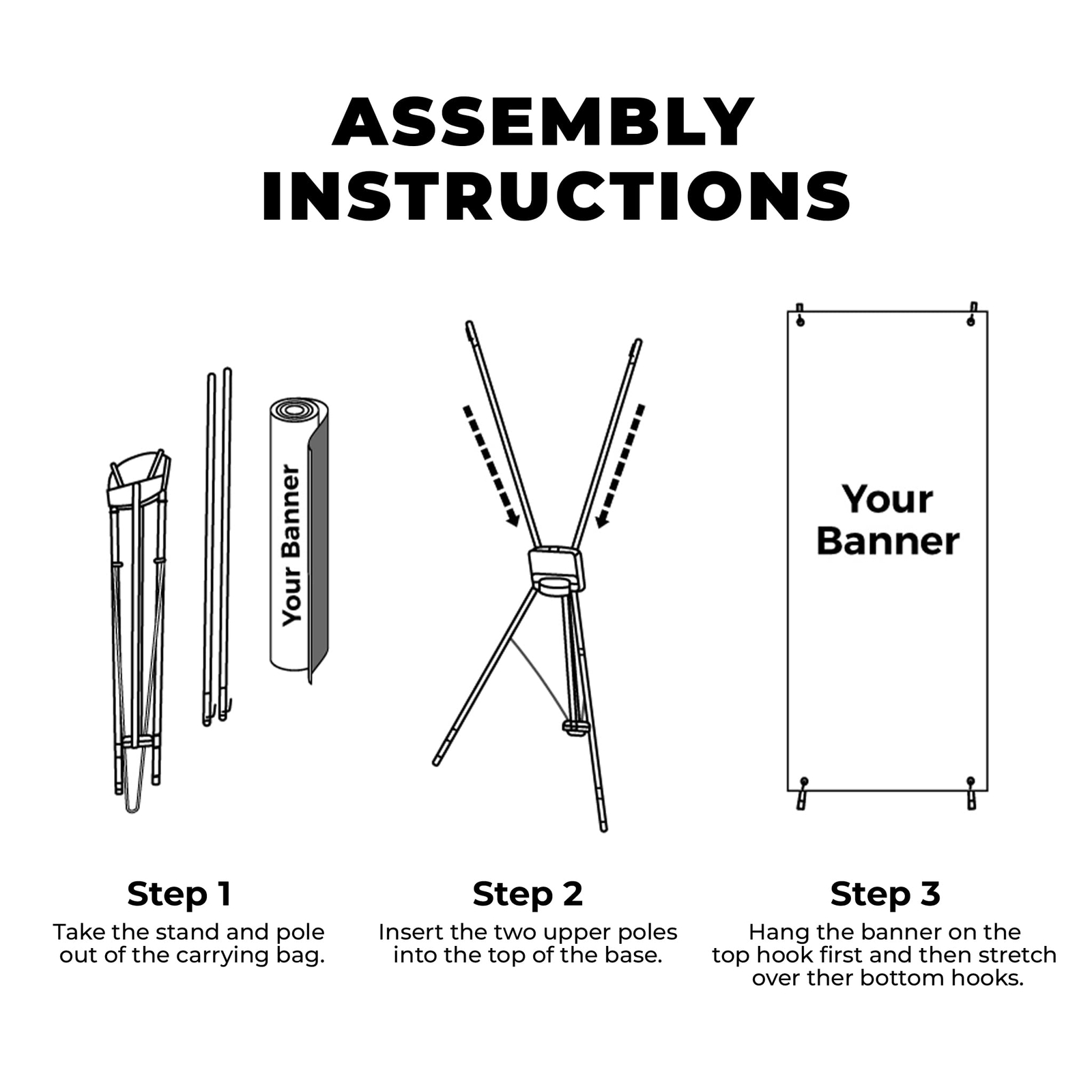 Banner w/ X Stand for Advertising, Stores, Trade Show, Events and Party 30&Prime; X 65
