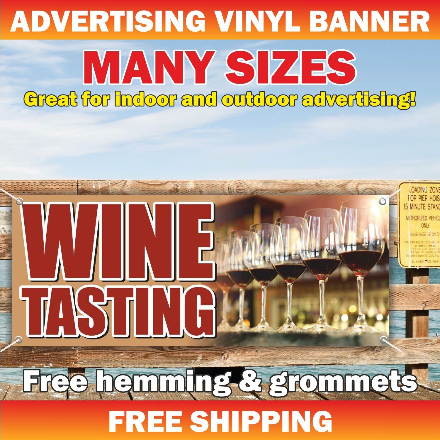 WINE Tasting Advertising Banner Vinyl Sign Alcohol Store Beer Vodka Liquor Bar