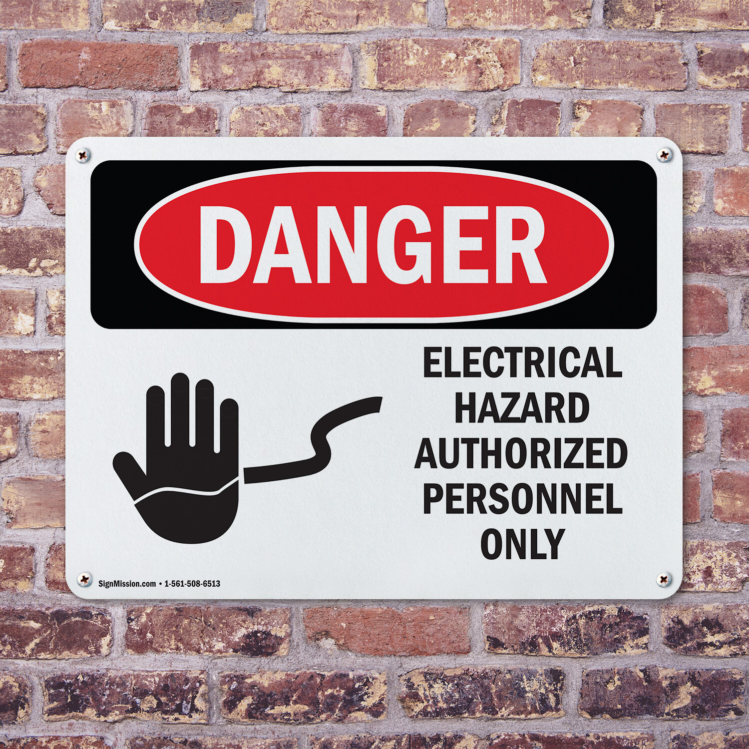 (2 Pack) Electrical Hazard Authorized Personnel Only OSHA Danger Sign Decal