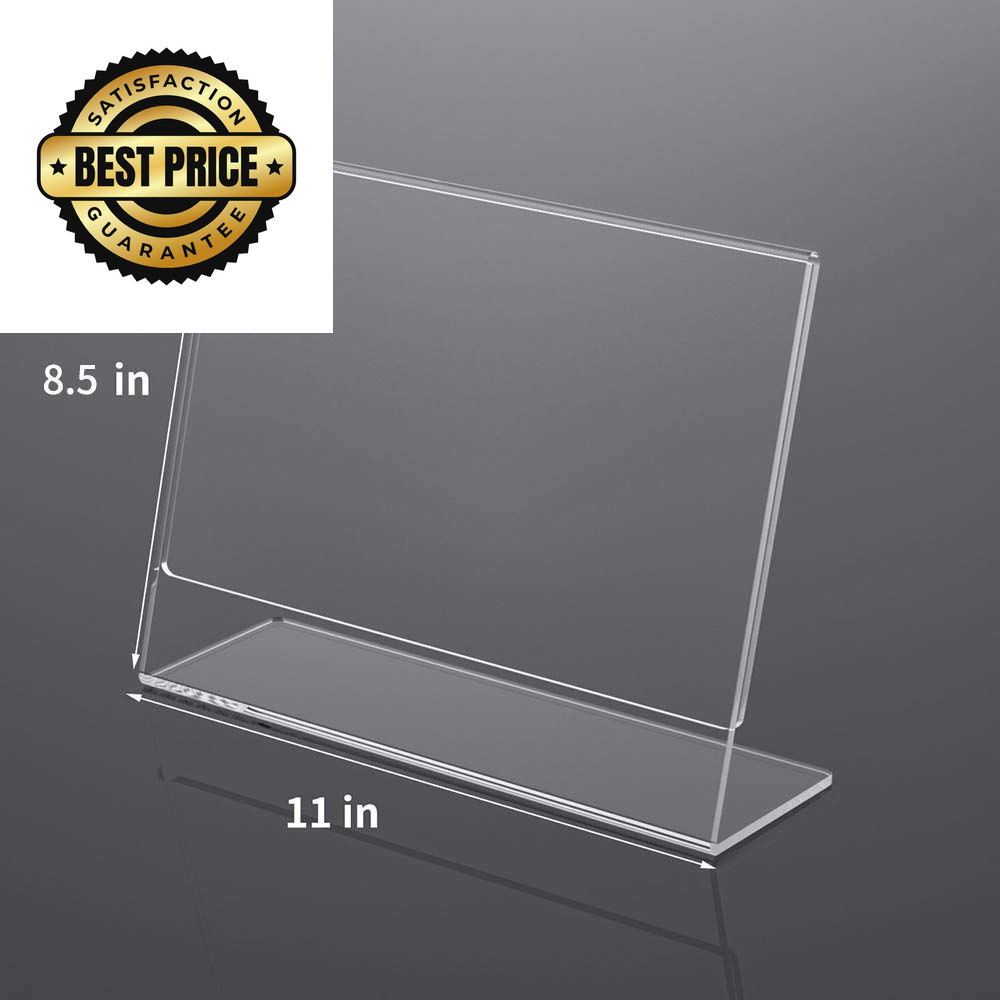 NIUBEE Acrylic Sign Holder 8.5×11 Inches 3 Pack Landscape, 8.5×11&Prime;, Clear