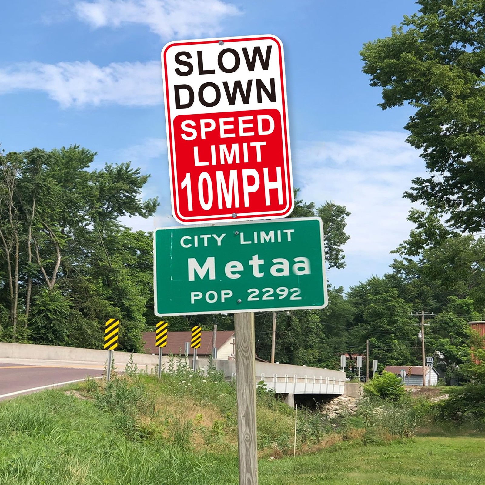 Slow Down Speed Limit 10MPH Sign 2 PCS 18×12 Inch Reflective Aluminum Metal