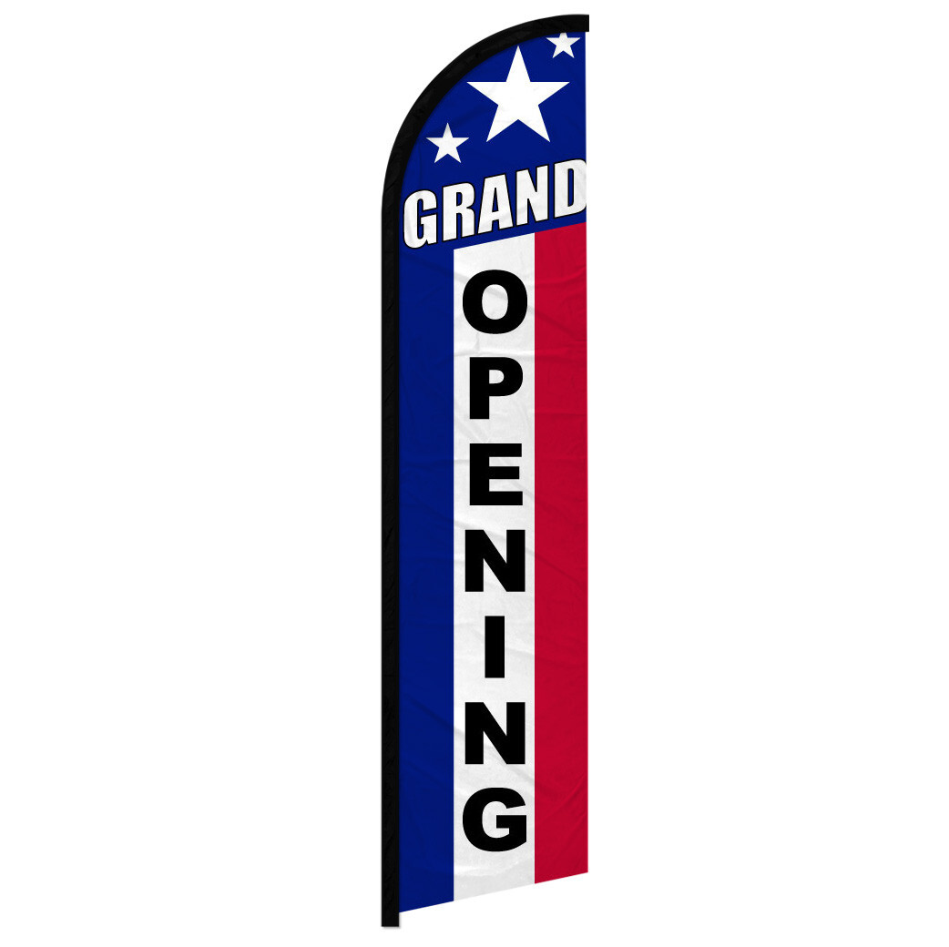 Grand Opening Windless Advertising Swooper Flag Open Welcome Sign RWB
