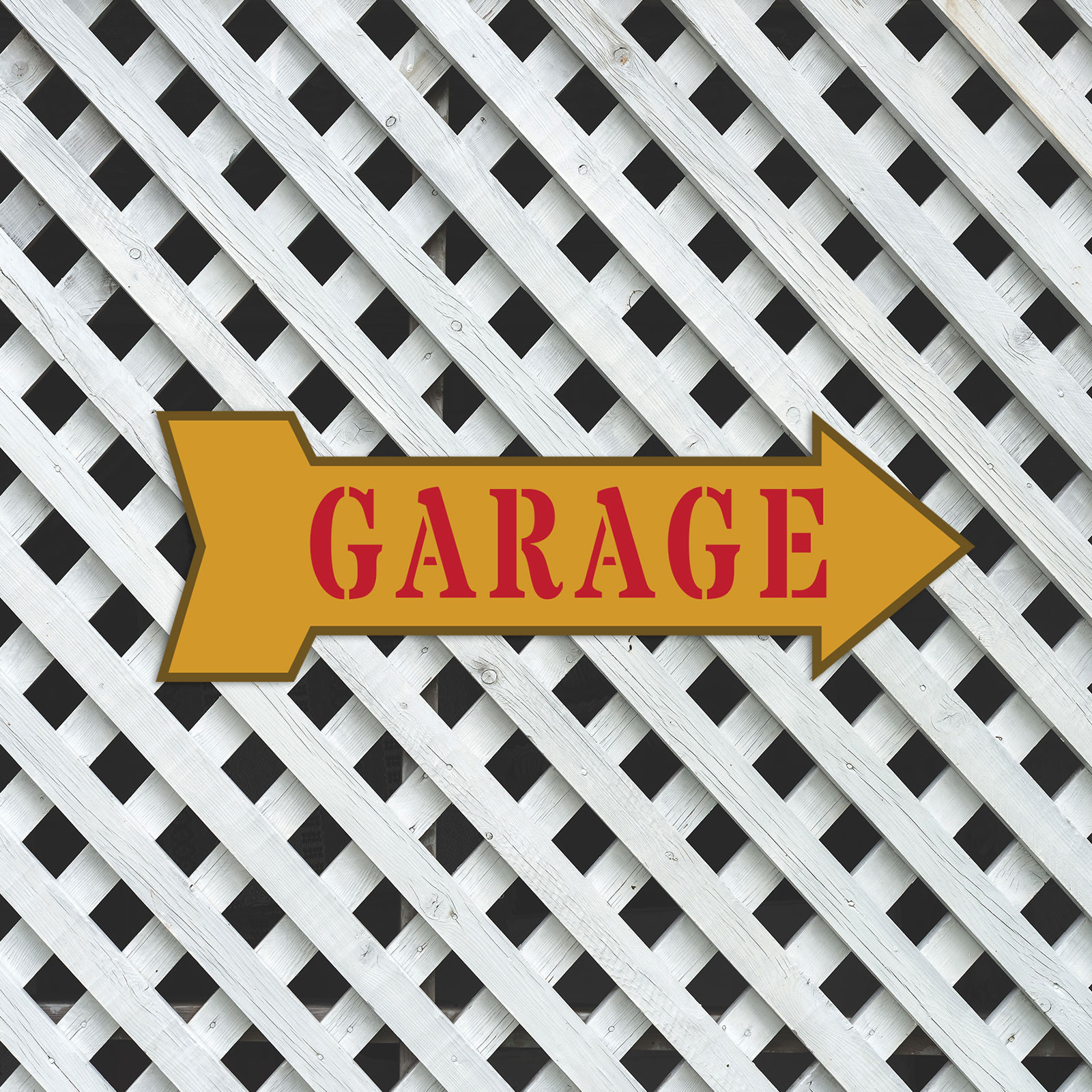 Arrow Shape Garage 12×4&Prime; Wall or Door Sign | Funny Home Décor