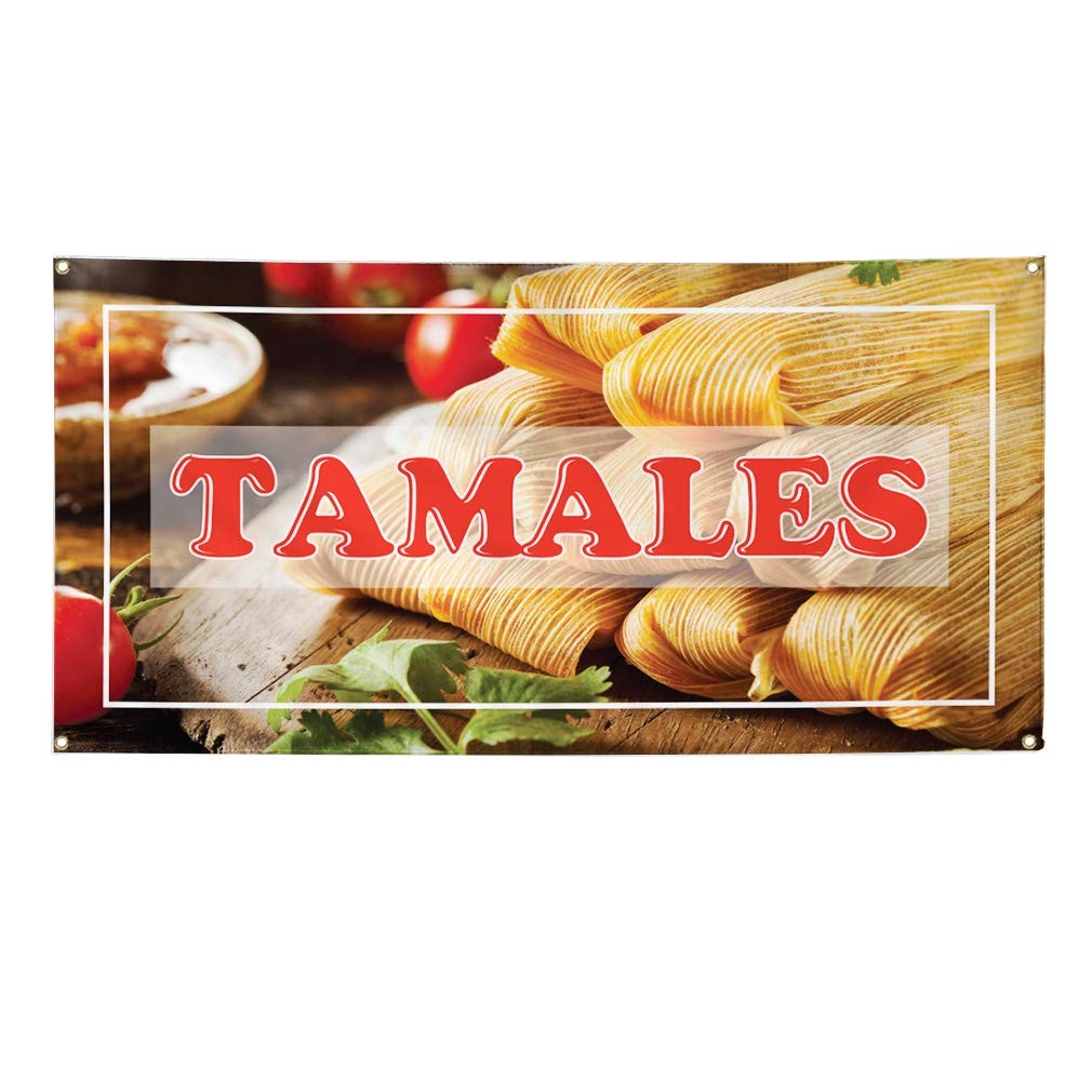 Vinyl Banner 24×36 Inches Tamales Outdoor Advertising – Weatherproof Yard Sign