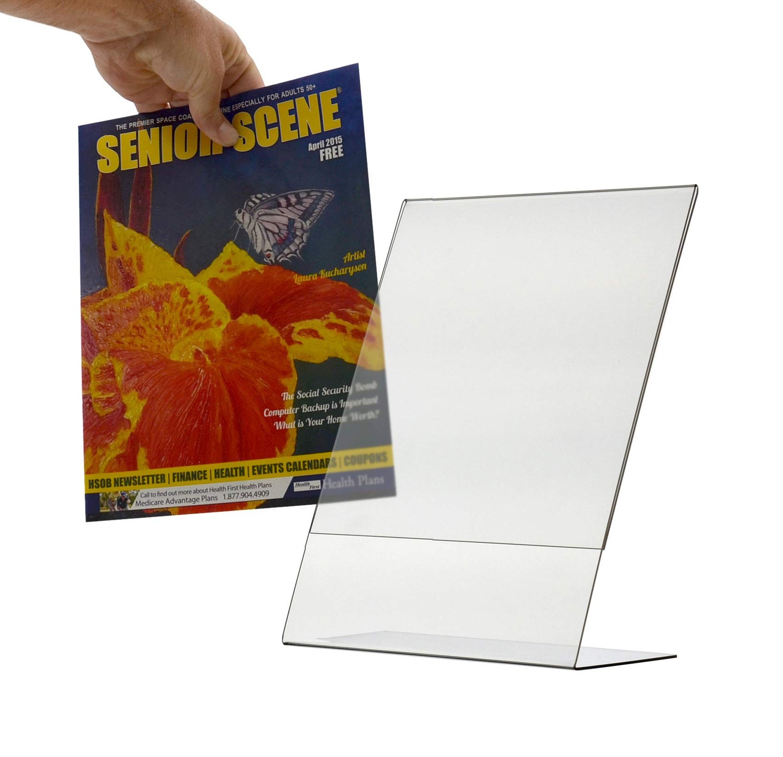 Marketing Holders Printed Literature Table Tent 8.5&Prime;w x 11&Prime;h Side Load, Clear