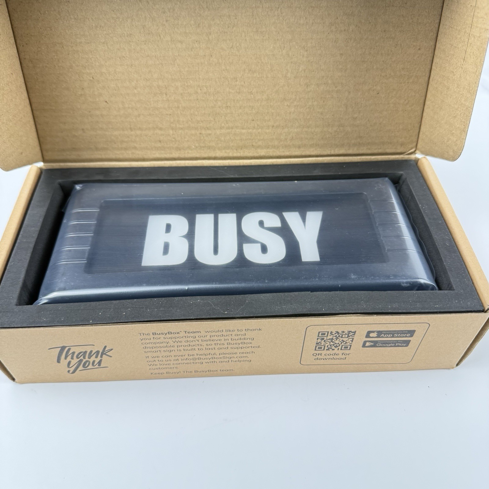 BusyBox Smart Sign Standard Bluetooth Do Not Disturb Sign with 6 Messages New